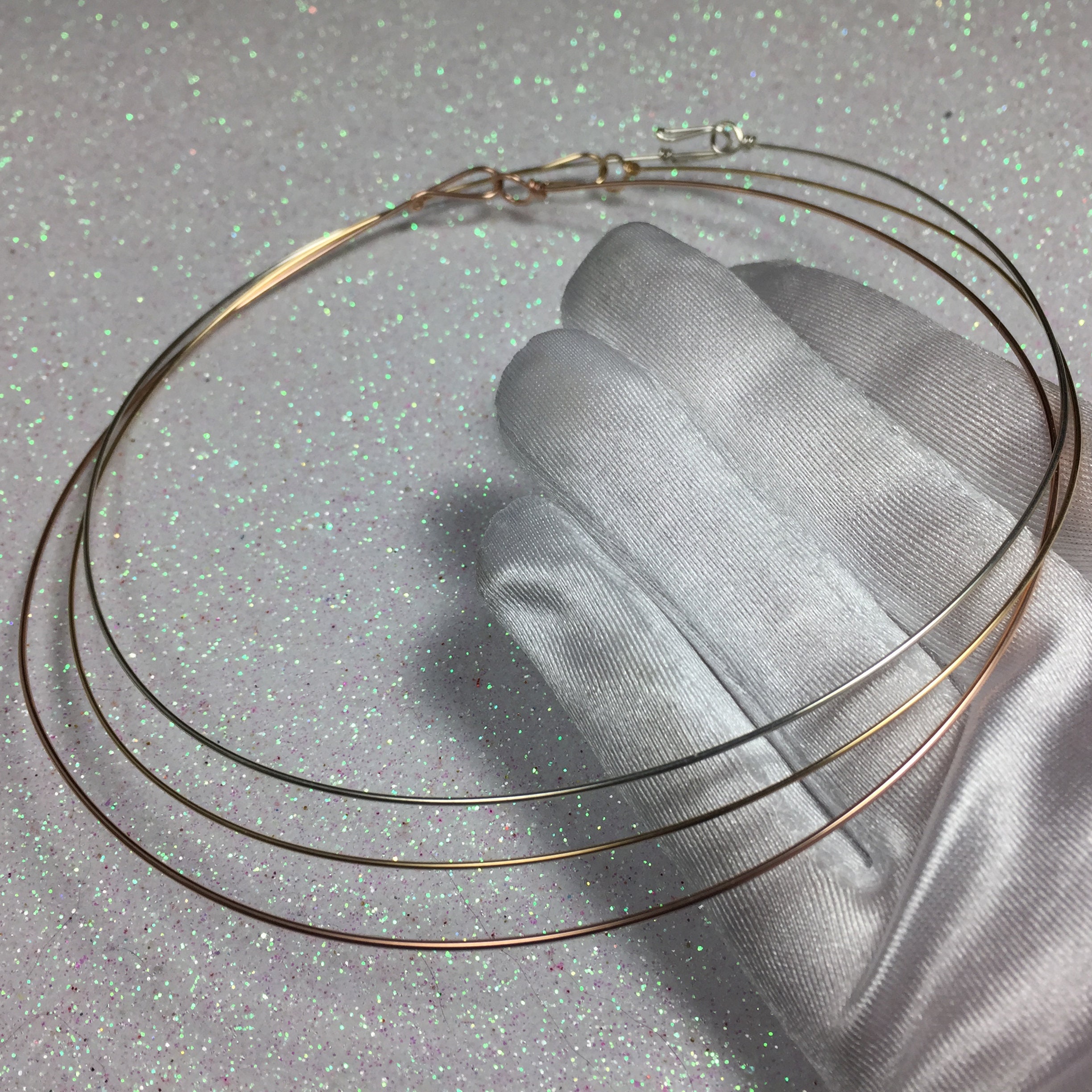 Metal Wire Choker Necklace in Sterling 