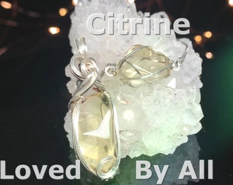 Handmade Citrine Pendant Necklace | November Birthstone, Bronze or Silver
