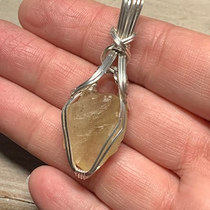 Genuine Libyan Desert Glass Necklace Pendant Sterling Silver Ancient Fragment Eastern Libya SLg5