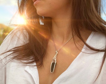 Moldavite / Moldavite Crystal w/ Herkimer Diamond  / Genuine Moldavite Necklace / Moldavite Pendant / Moldavite Crystal / Manifestation S61b