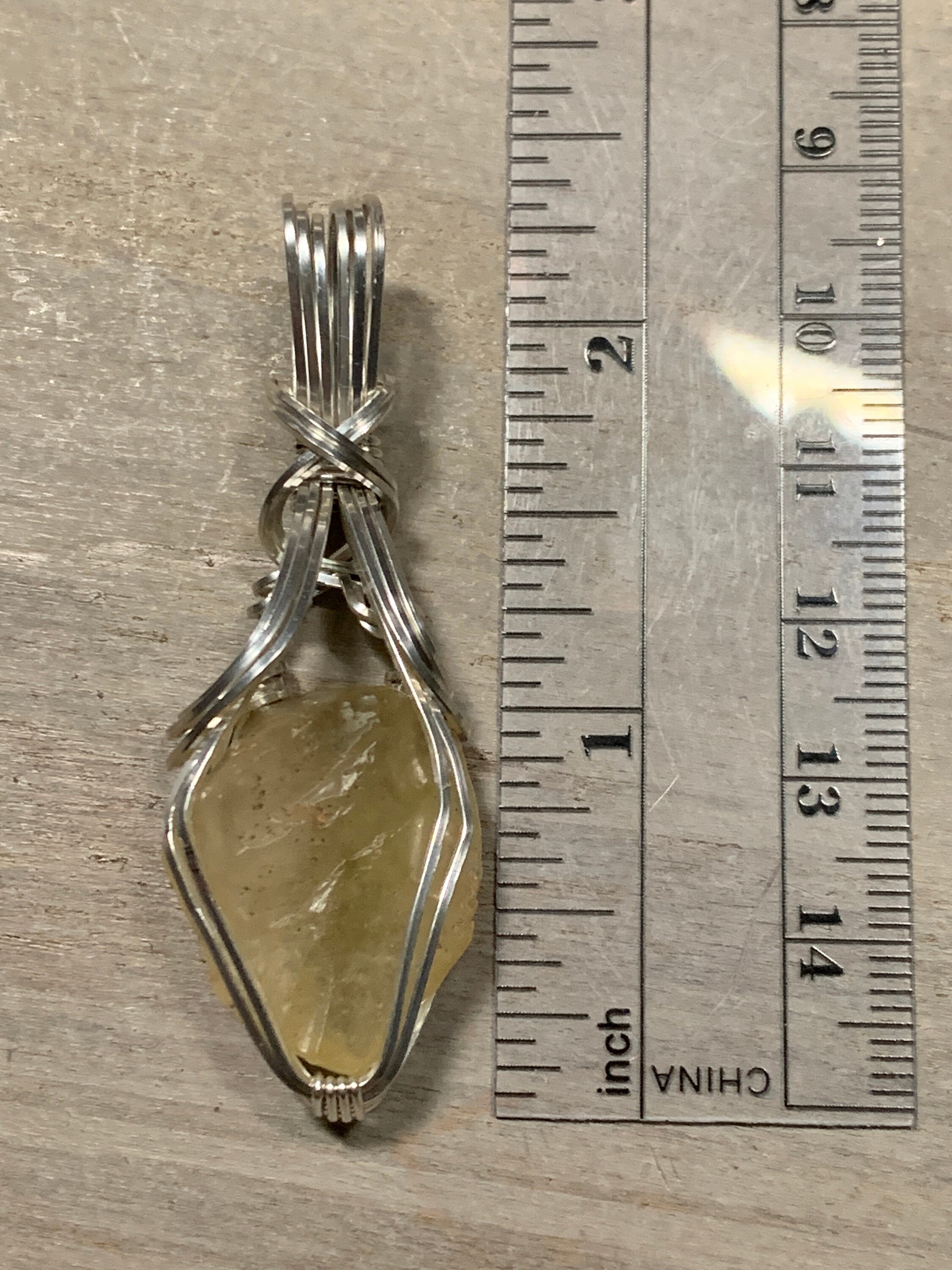 Genuine Libyan Desert Glass Necklace Pendant Sterling Silver Filled Ancient Fragment Eastern Libya Slg5