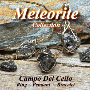 Meteorite Ring Statement Ring And Raw Meteorite Engagement Ring Campo Del Cielo Adjustable 925 Sterling Silver Ring