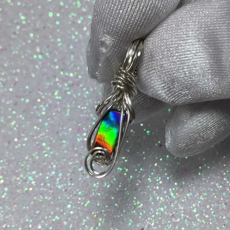 Jewelry for Women Black Leather Necklace Upgraded Elegant Gift Box Exact Gem in Picture s37-2 Z Ammolite Pendant Sterling Silver Rainbow