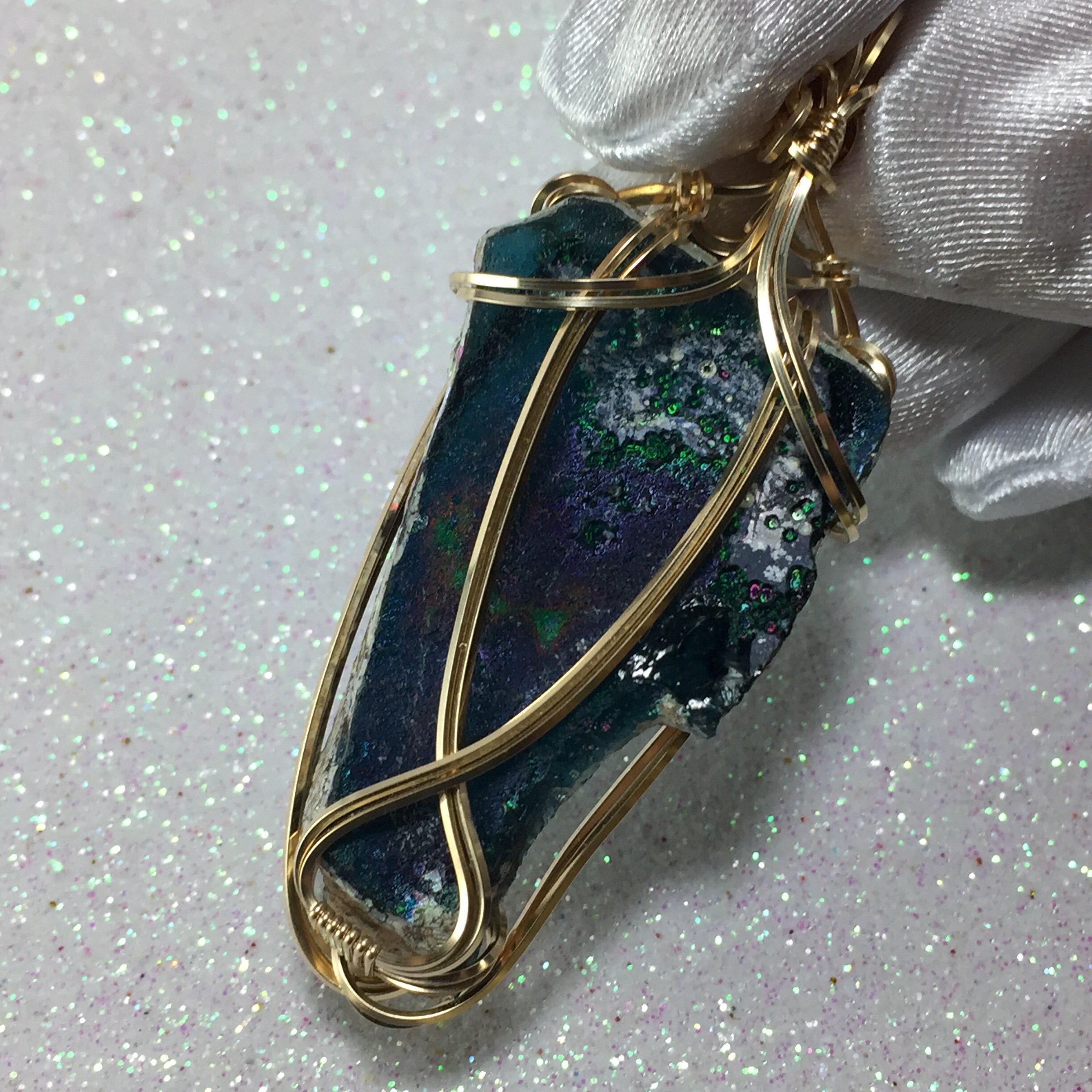 Roman Glass Jewelry Pendant 14K Gold Filled Authentic Ancient Shard