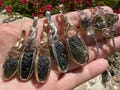 Moldavite | Moldavite Crystal with Large Herkimer Diamond Necklace Pendant Tektite Healing Stone, VERY high vibration Jewelry S61
