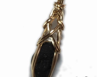 Rare Saffordite Cintamani Crystal with Large Herkimer Diamond Necklace Pendant Tektite Healing Stone, VERY high vibration Jewelry G99