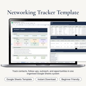Modelo de controle de networking | Planilha CRM do Google Sheets (Download digital)