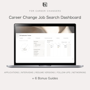 Sjabloon voor loopbaanverandering | Tracker voor zoeken naar banen, interviewplanner, cv-organizer en transitietoolkit