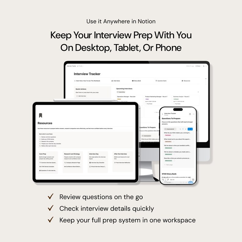 Interview Prep Template for Notion | STAR Stories & Question Tracker ...