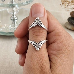 Anillo de plata de ley 925 para férula de articulación interfalángica distal (DIP) – Banda de soporte para dedos con artritis, estilo tribal bohemio