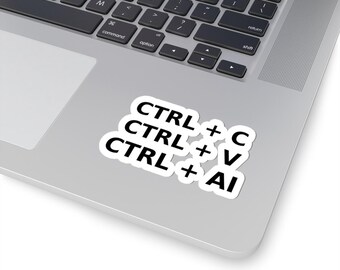 AI Coding Sticker | Programmer Laptop Decal, Ctrl+C Ctrl+V Humor