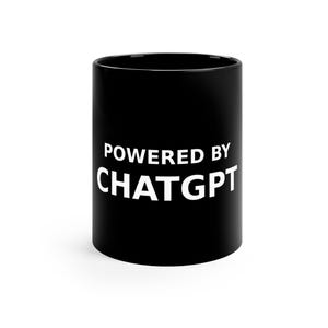 Alimenté par ChatGPT Mug | Tasse à café minimaliste AI Tech