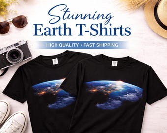 Earth Horizon T-shirt | Space Skyline, Planet Surface Graphic