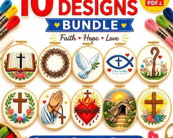 Christian Cross Stitch Tutorial PDF | Beginner to Intermediate Guide | Easy Step-by-Step Pattern Instructions
