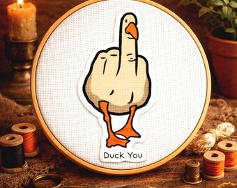 Funny Duck Cross Stitch Pattern, Sarcastic Humor cross stitch patten Design (PDF Download)