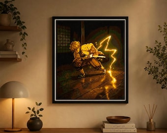 Anime-kruissteekpatroon | Lightning Samurai, mangakunst aan de muur (pdf-download)