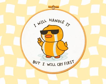 Funny Duck Cross Stitch Pattern (Digital Download) – Meme Humor Embroidery