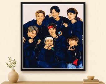 BTS-kruissteekpatroon | Kpop fanart-pdf (direct downloaden)