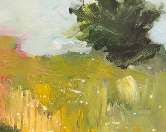 Happy Days Acrylic Mixed Media Painting Original Abstract Landscape Art