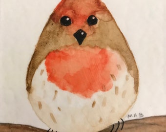 House Finch Tiny Mixed Media Watercolor Original Painting