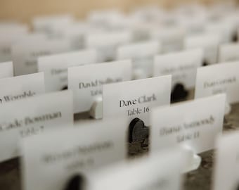 3D Printed Heart Place Card Holders – Minimalist Wedding Seating Decor Favors
