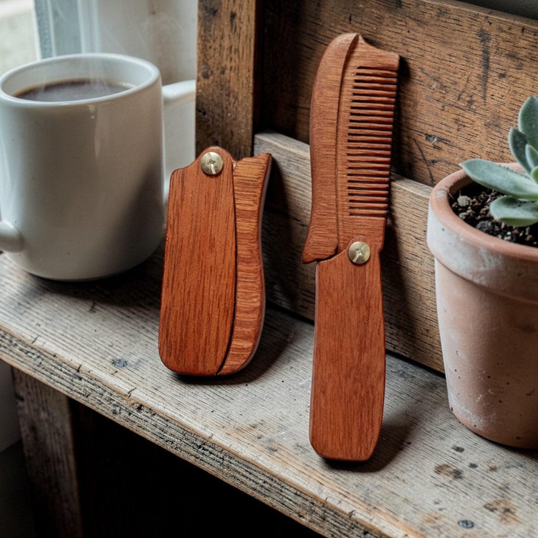 Customizable Comb Personalized Wooden Folding Comb, Engraved Name Hair Comb, Large Beech ...