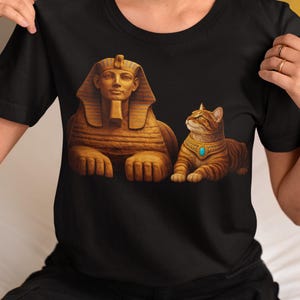 Sphinx Katze T-Shirt, ägyptisches Sphinx-Grafik-T-Shirt, altes Ägypten Unisex-Shirt