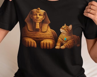 Sphinx Katze T-Shirt, ägyptisches Sphinx-Grafik-T-Shirt, altes Ägypten Unisex-Shirt