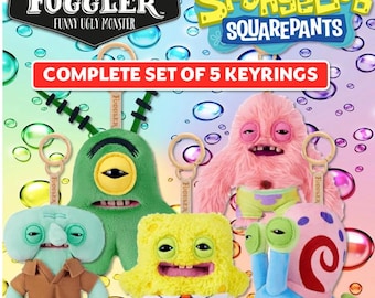 Juego de llaveros de Bob Esponja x Fuggler: Colección completa de 5 (Regalo y coleccionable de 2025)