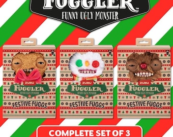 Peluche Festive Fuggler: Set completo de 3 (Regalo coleccionable de 2025)
