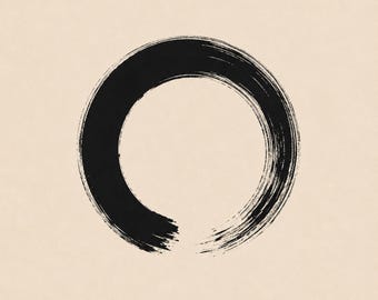 Enso Zen Wall Art Printable, Japanese Minimalist Decor, Wabi Sabi Circle Print, Neutral Japandi Poster, Digital Download