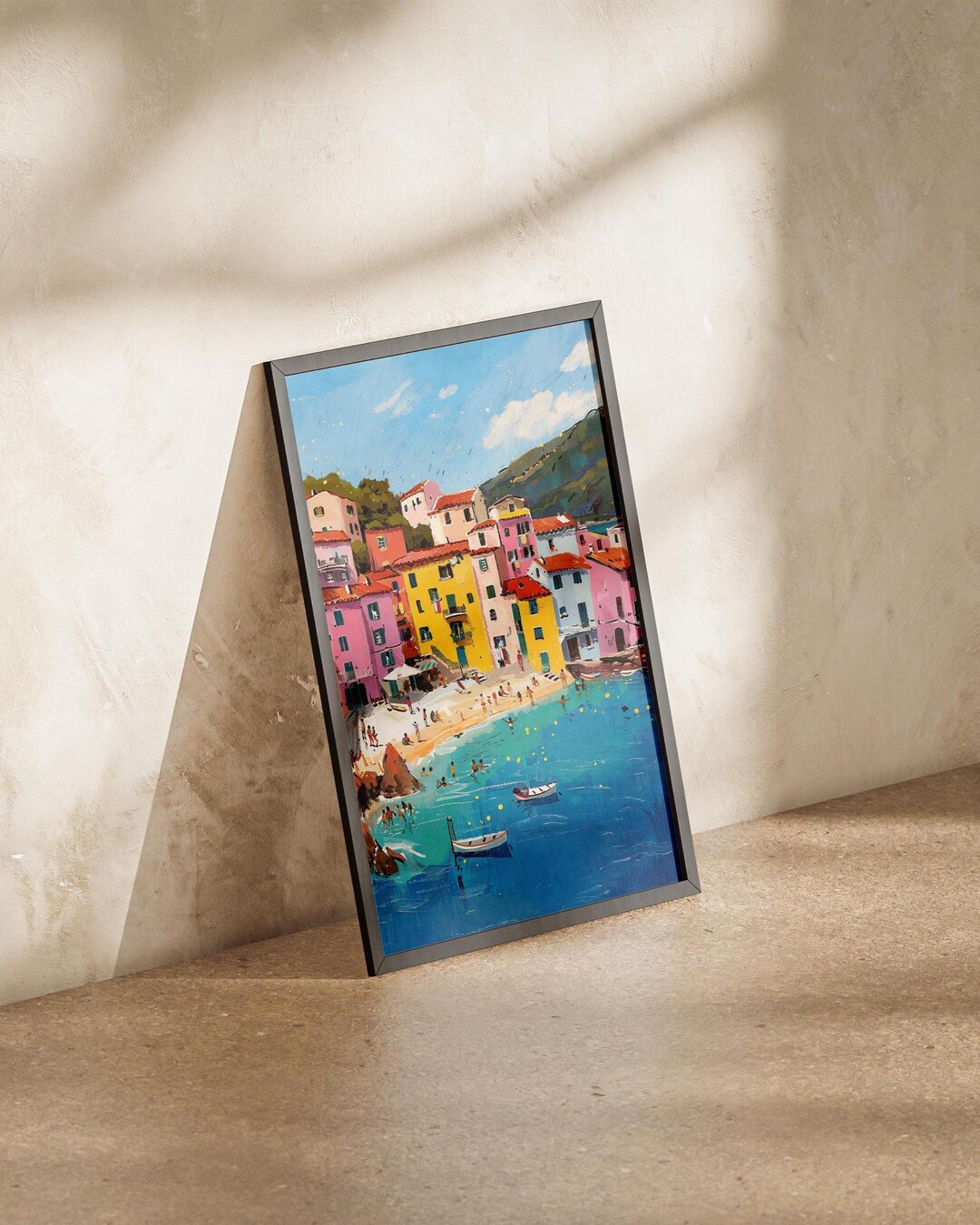 Cinque Terre Poster | Coastal Italy Art Print | Italian Riviera Travel ...