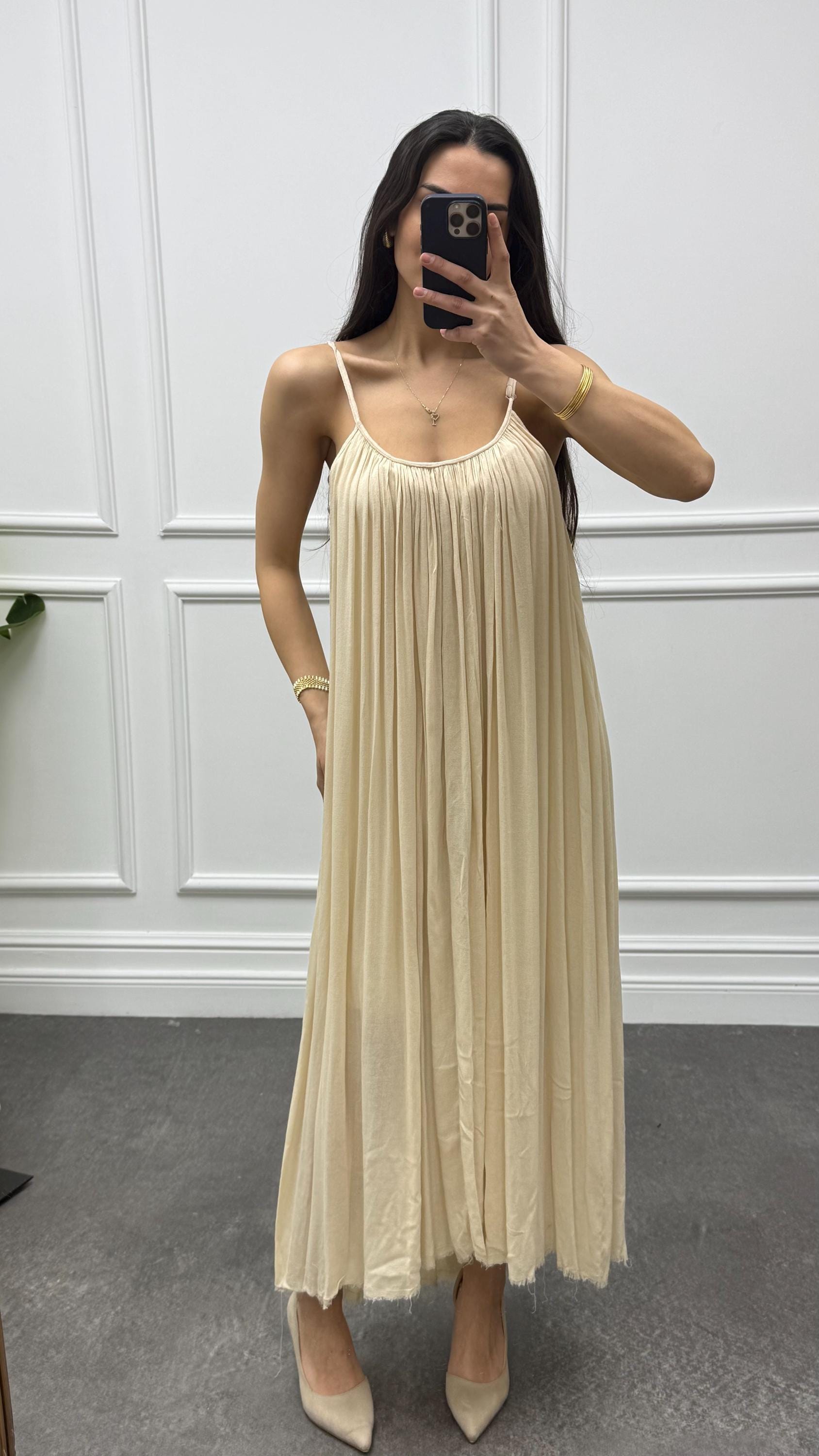 butter yellow flowy maxi dress Pleated Dress, Chiffon Gown, Boho Evening Elegant Style TS_Primavera/Estate