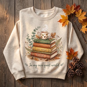Cozy Book Stack PNG Autumn Coffee Cottagecore Reader Artwork (Digital Download)