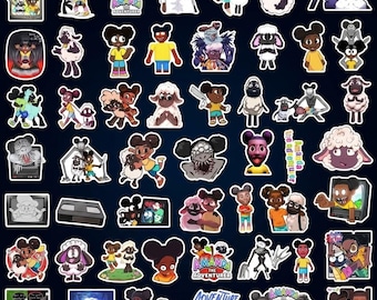 Paquete de pegatinas de Amanda la Aventurera, calcomanías de juegos de terror para laptop, botella de agua, álbum de recortes, pegatinas espeluznantes y lindas de Wooly la Oveja, regalo para fans