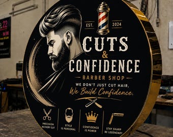 Benutzerdefinierte UV gedruckte LED Barber Shop-Zeichen, Aluminium Acryl Logo Backlit Business Display