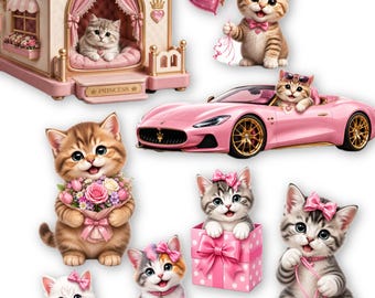 Pink Kitty Birthday Cutout, Foam Board Party Decor, Cat Lovers Prop