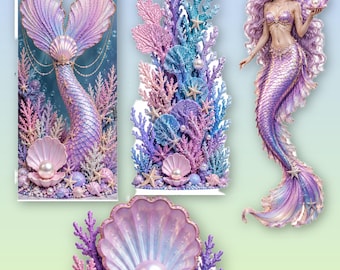 Mermaid Birthday Party Decor, Under the Sea Treasure Chest, Custom Cutout