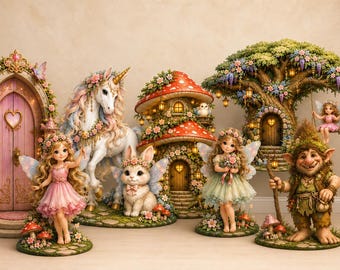 Fairy Tale Garden Foam Cutouts, Princess Castle Standee, Birthday Party Decor