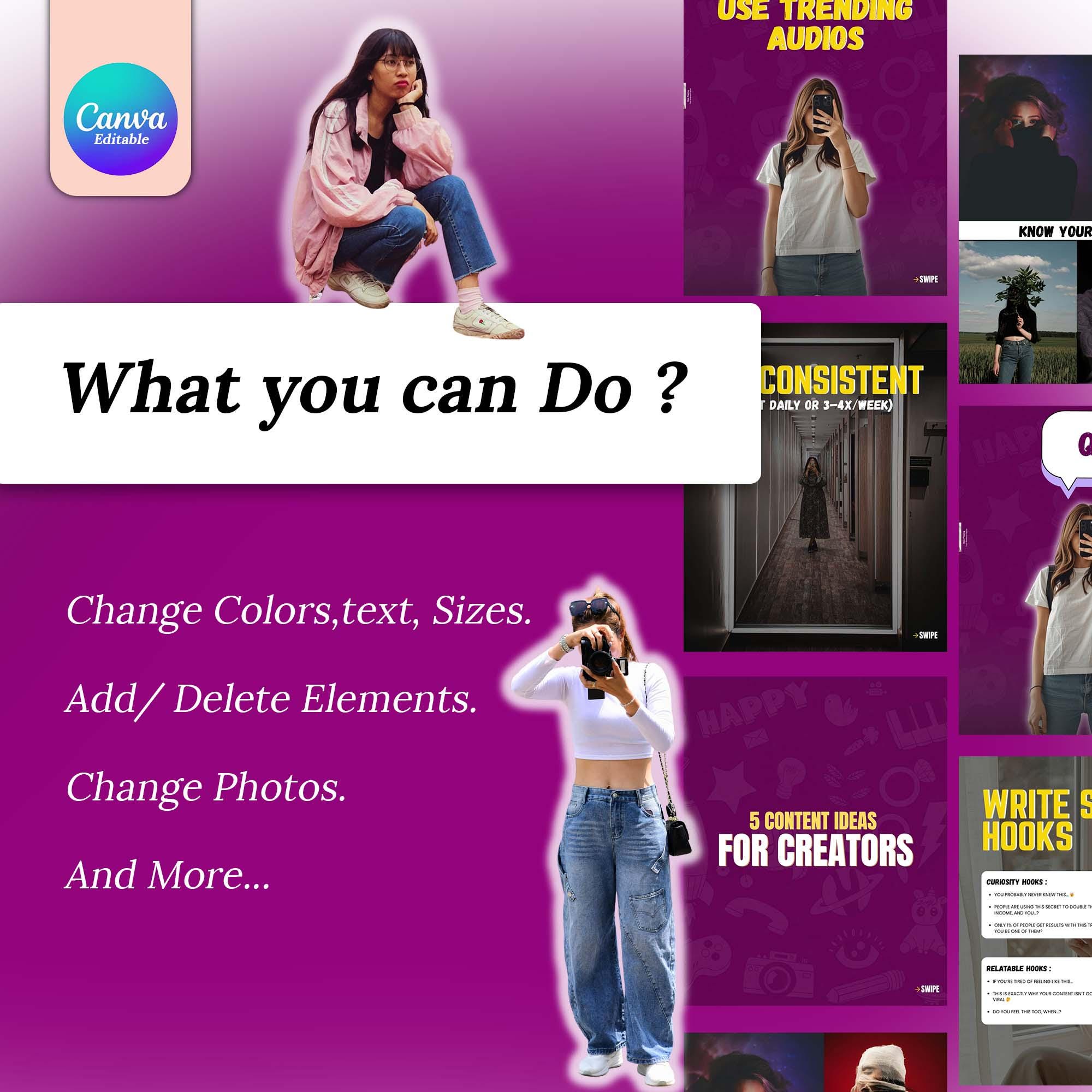 Faceless Instagram Carousel Canva Templates, Aesthetic Social Media ...