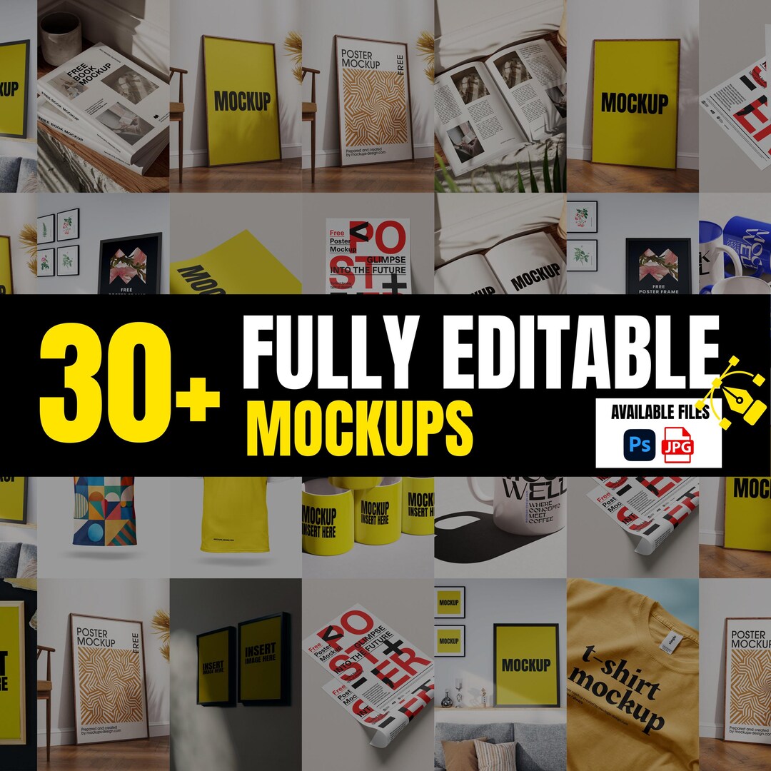 30+ Editable Mockups for Products | Fully Customizable PS & JPG Files ...