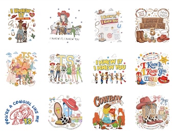 Toy Story TS Ich wusste es, ich kannte Sie PNG Design, Western Cowgirl Digitaler Download, Tay Geschichte 5 PNG, Woody und Buzz Familie Passendes Design