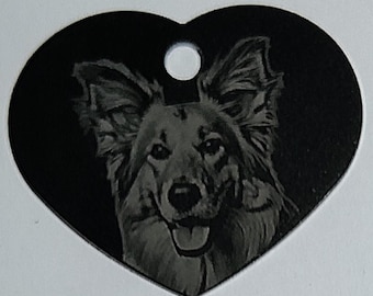 Custom Photo Pet Tag – Personalised Pet Portrait Keyring, Collar Charm