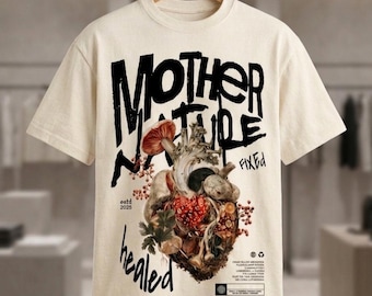 UTL // Skull with Flowers graphic T-shirt | Mother Nature collage tee