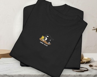 Cereal Killer Whale Embroidery Tee | Whale Graphic T-Shirt