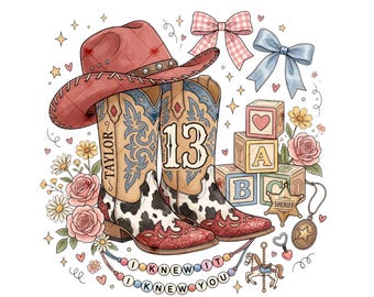 Toy Story 5 TS PNG, I Knew It I Knew You Western Cowgirl Boots Friendship Bracelet Shirt Design Graphic Download File