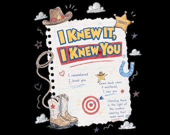 Retro Toy Story Inspired I Knew It I Knew You PNG, Western Cowgirl PNG, Toy Story 5 TS Png, Birthday Era Graphic, Instant Digital Download