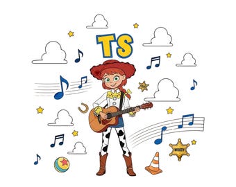Toy Story TS I Knew It I Knew You PNG, Toy Story 5 Ts Png, Western Cowgirl Birthday Era Shirt Design, Jessie Guitar PNG Digital Download