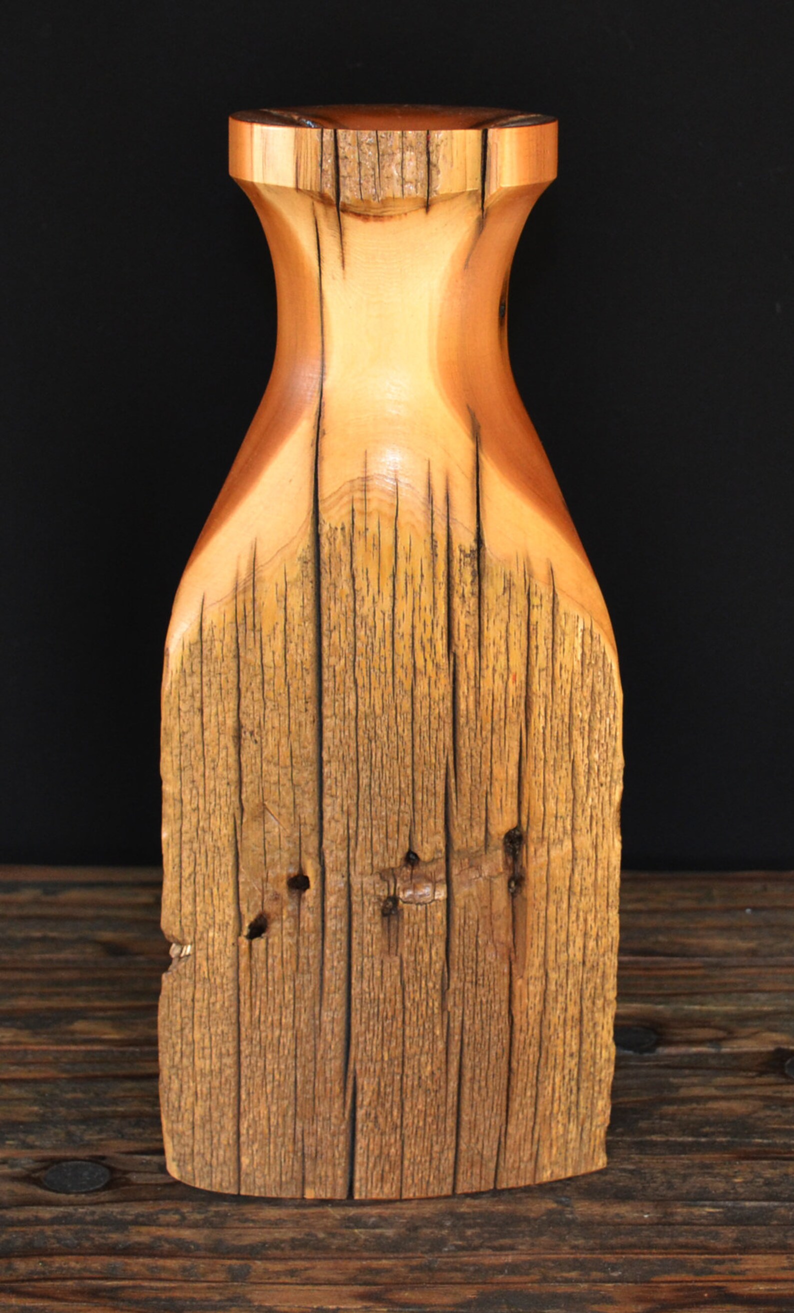 Rustic Log Fence Post Vase Cedar Wood Home Décor Accent Etsy