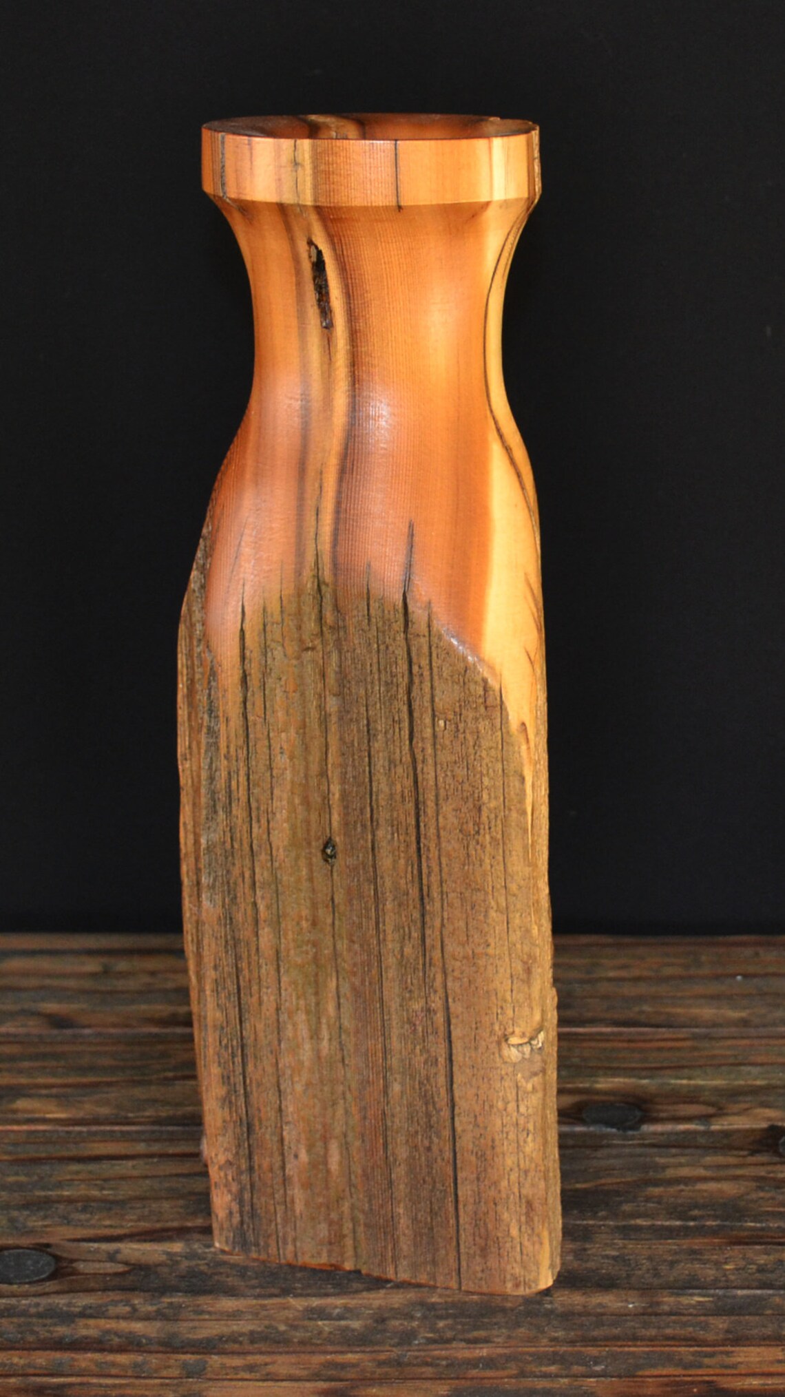 Rustic Log Fence Post Vase Cedar Wood Home Décor Accent Etsy